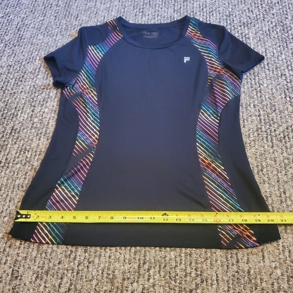 Fila Soccer Jersey Double Rainbow Geometric Stripes Sleek Colorful Large LGBTQ - Picture 6 of 7